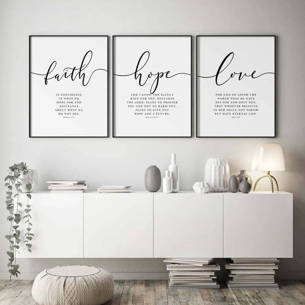 Christian Quotes Poster Living Room Decor