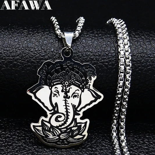 Stainless-Steel-Ganesha-Elephant-Necklace