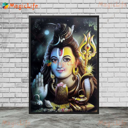 Nordic Style Unframed Canvas - Shiva God Wall Decor