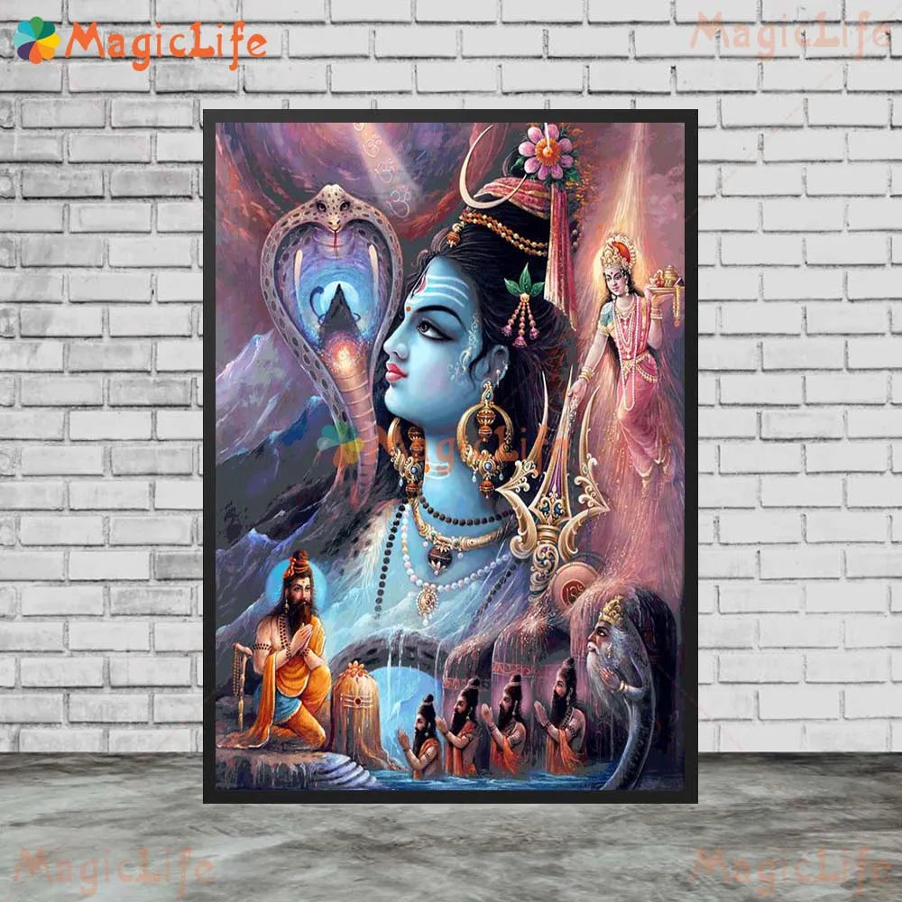 Shiva Goddess Wall Painting - Nordic Home Art