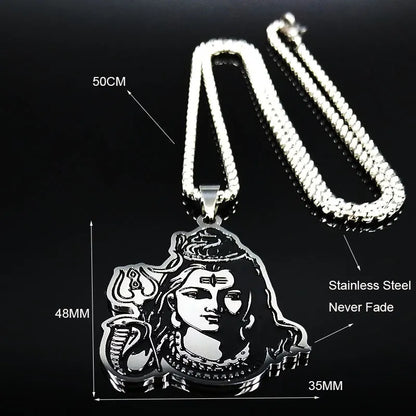 Indian Art Pendant - Stainless Steel Necklace