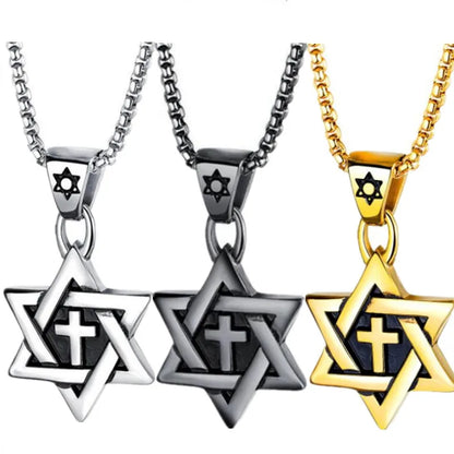 Stainless Steel Solomon Star and of David Pendant and Other Pendants