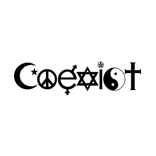 Coexist Decal on Car Bumper