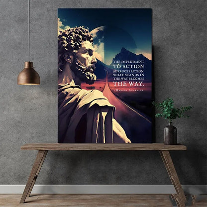 Marcus Aurelius Cartoon Inspirational Quote Canvas Prints - Wall Art