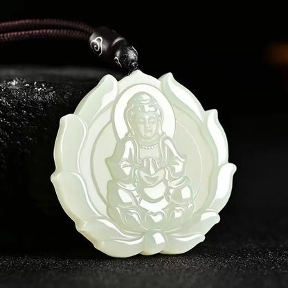 Lotus Pendant Necklace - Chinese Buddhist Ornament for Maitreya Buddha Devotees