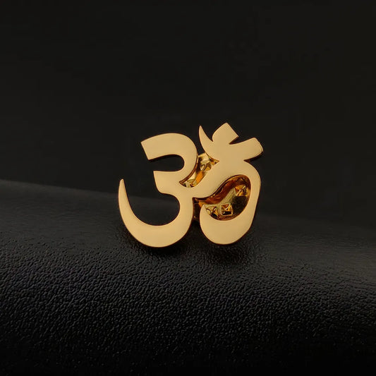 Indian Yoga OM Brooch Pin 