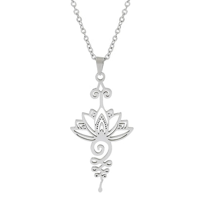 Yoga Lotus Necklace Stainless Steel