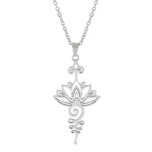 Yoga Lotus Necklace Stainless Steel