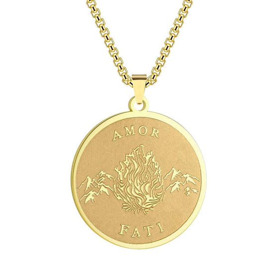 Gold Amor Fati Pendant - Front View