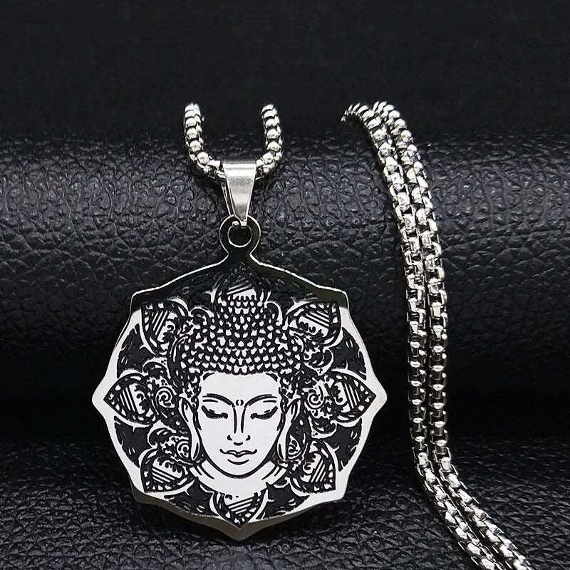 Hindu God Figure Pendant - Stainless Steel Necklace