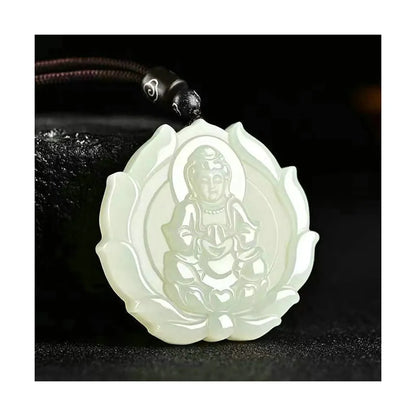 Lotus Pendant Necklace - Chinese Buddhist Ornament for Maitreya Buddha Devotees