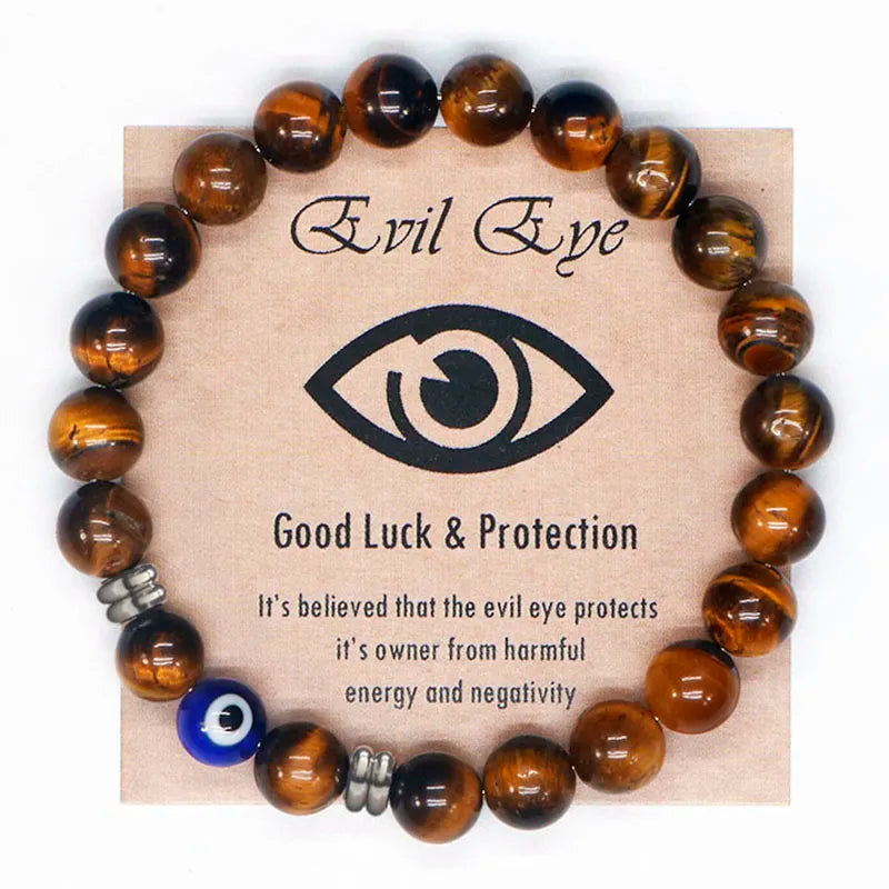 Natural Tiger Eye Beaded Bracelet Front View