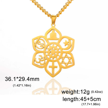 Stainless Steel Lotus Flower Pendant Necklace - Spiritual Jewelry for Yoga Enthusiasts