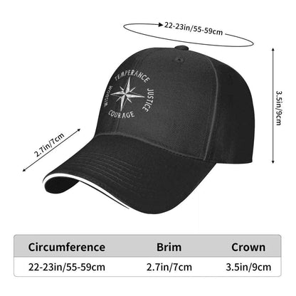 Four Stoic Virtues Baseball Cap - Marcus Aurelius Stoicism Hat