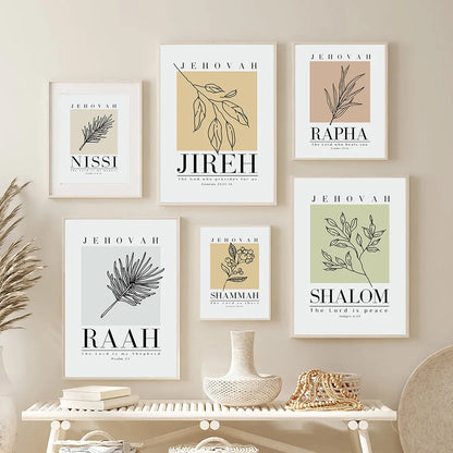 Modern Minimalist Bible Wall Art Leaves