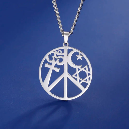 Peace Sign Harmony Necklace Stainless Steel