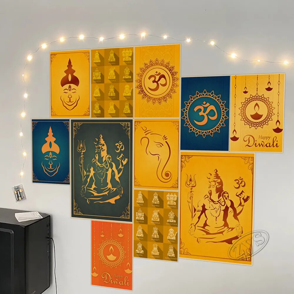 Vintage Aesthetic Hinduism Mural