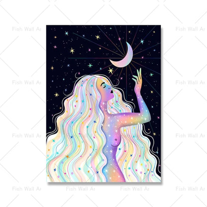 Vibrant Rainbow Canvas Painting