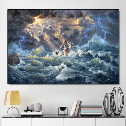 Retro Christian Canvas Art - Jesus Christ Spiritual Painting